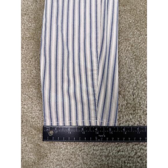 Ann Taylor Modern Fit Ankle Pants Women size 8 Striped Blue White Stretch C531 - Picture 11 of 12